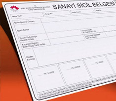 SANAYİ SİCİL BELGESİ İŞLEMLERİ